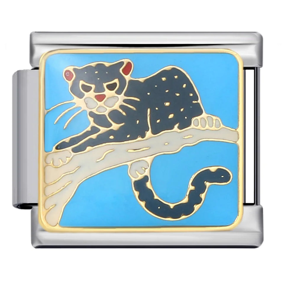 New Arrivals Blue Cute Small Animals Fit Women Men Stainless Steel Bracelet Italian Link 9mm Charm Jewelry DIY Making For Gifts
