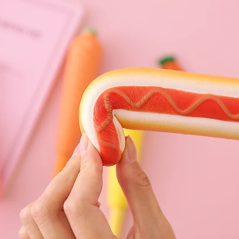 New Squishy Antistress Toys Ice Cream Hot Dog Dinosaur Slow Rising Pen Soft Squeeze Pen Stress Relief Toy Christmas Gifts