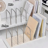 Desktop Bookshelf Book Magazine Storage Rack Desk Organizer Detachable Vertical Divided Books Holder School Office Supplies