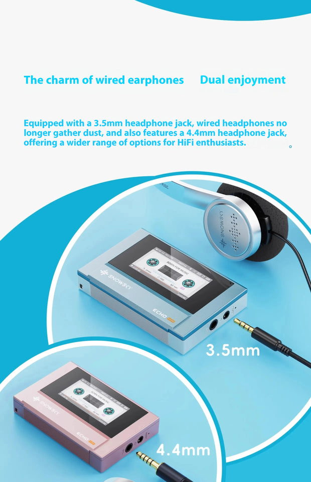 Fiio Snowsky Echo Mini Wireless Bluetooth MP3 Player 8GB Retro Portable Walkman Custom Support DSD Music Gift