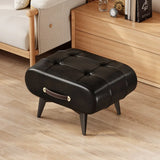 Furniture Small Upholstered Shoe Bench Oil Wax Leather Padded Entryway Shoe Changing Stool Modern Minimalist Living Room Ottoman