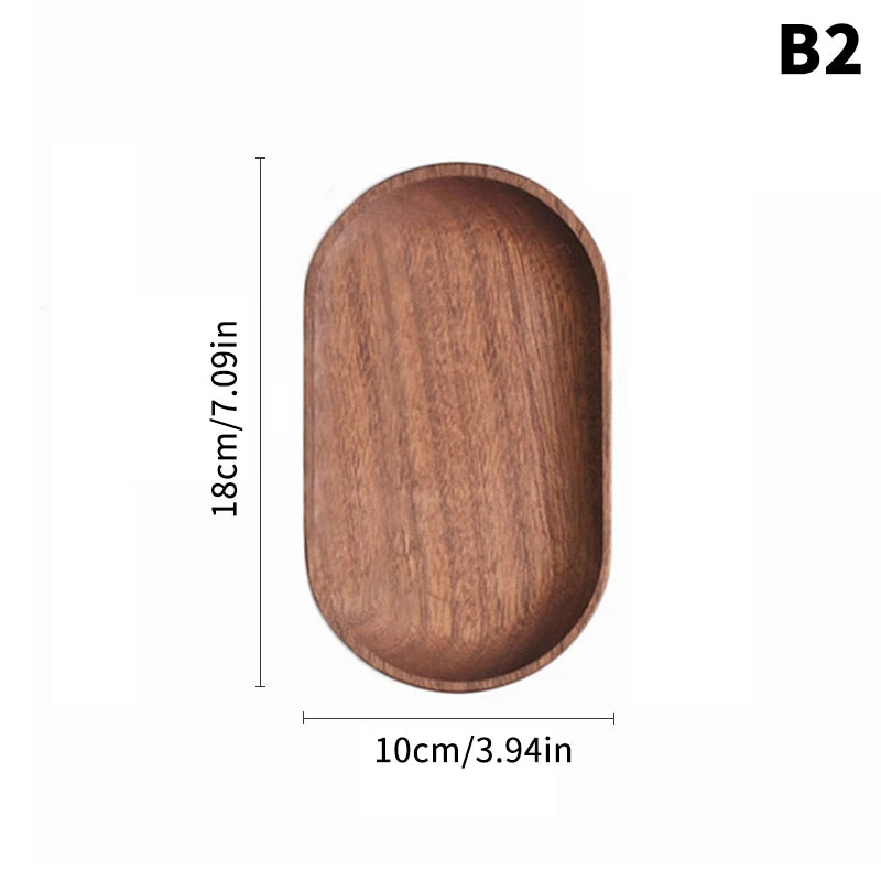 Wooden Tray Whole Piece Walnut No Splicing Wooden Serving Board Natural Cut Wooden Serving Trays Coffee Tea Trays New Tableware