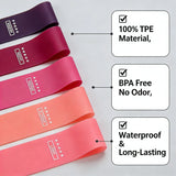 TPE Resistance Bands Set 5 Levels Non-Slip Exercise Booty Bands for Hip Legs Glutes Workout Yoga Fitness