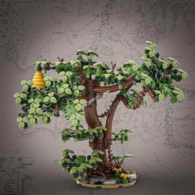 New 241PCS Scenes European Medieval Street View Middle Earth Lord Oak Tree Model Moc Diy Creative Ideas Kids Toys Custom Puzzles