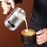 350/600ml Stainless Steel Coffee Latte Art Cylinder with Temperature Sticker Latte Art Cup Milk Frother Milk Cylinder 20oz