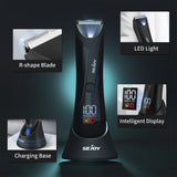Sejoy Shaver for Men Ball Trimmer for Groin Pubic Grooming Body Hair Trimmer Replaceable Ceramic Blade Heads Electric Razor