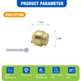 KING SMART 1/2" Push Fit Plug/End Cap CUPC NSF Lead Free Certified; DZR Lead Free Brass; 10Pcs; 80512