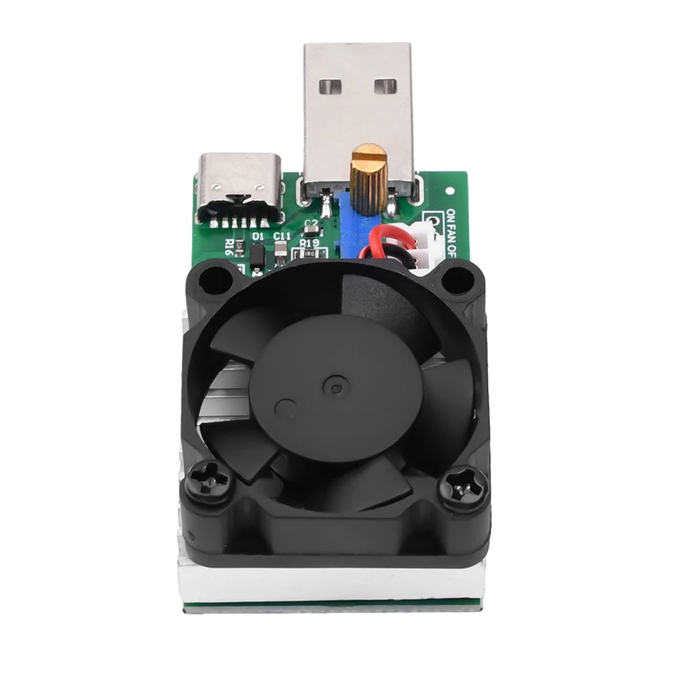 18W 22.5W Electronic Test Load Resistor USB Interface Battery Discharge Capacity Tester with Fan Adjustable Current Module Tool