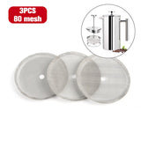 3Pcs 1000ml/800ml/350m Reusable Stainless Steel French Press Coffee Maker Detachable Mesh Filter