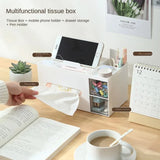 Tissue Box Napkin Holder Remote Control Storage Desk Organizer Office Multifunctional Sundries Stationery Ontainer Storage Home