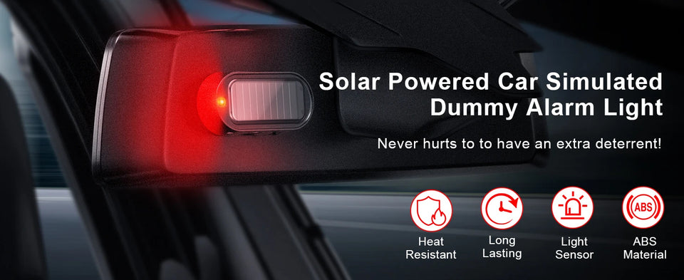 1pcs Car Fake Security Light Solar Powered Simulated Dummy Alarm Wireless Warning Anti-Theft Caution Lamp LED Flash Imitation