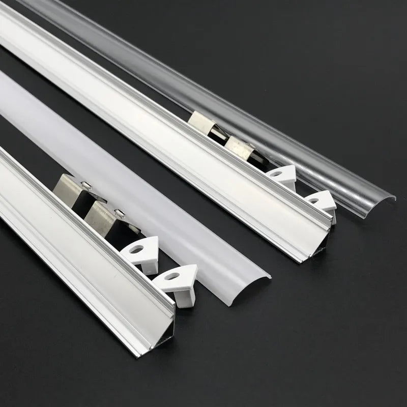 1-30pcs/Lot perfil aluminio led Corner Aluminium Profile Channel Holder for LED Strip Light Bar Cabinet Lamp Kitchen Closet