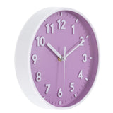 8 Inch Wall Clock 3D Number Quartz Battery Operated Silent Non-Ticking Round Wall Clocks for Office Bedroom Decorative Pink