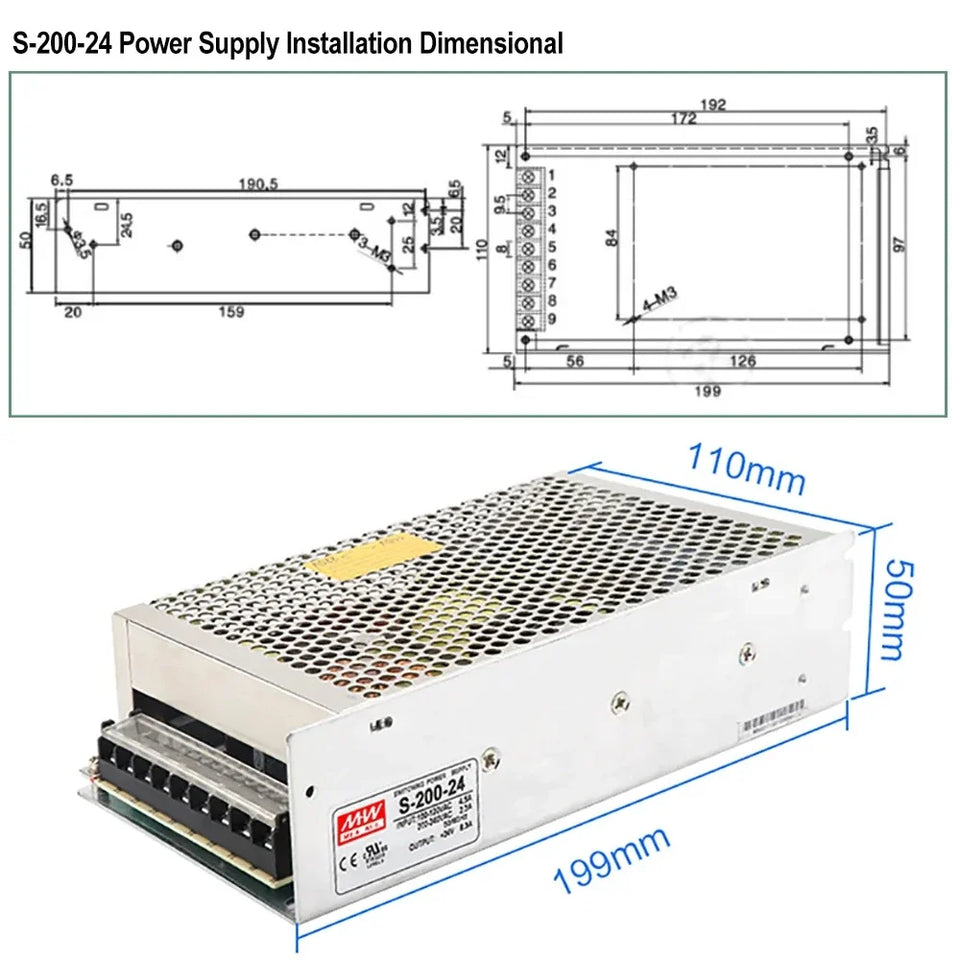 Linear Rail Kit Sliding Table Ball Screw Module Slide Stage 50-300mm Stroke Nema23 Stepper Motor 1.2Nm Power Supply Driver CNC
