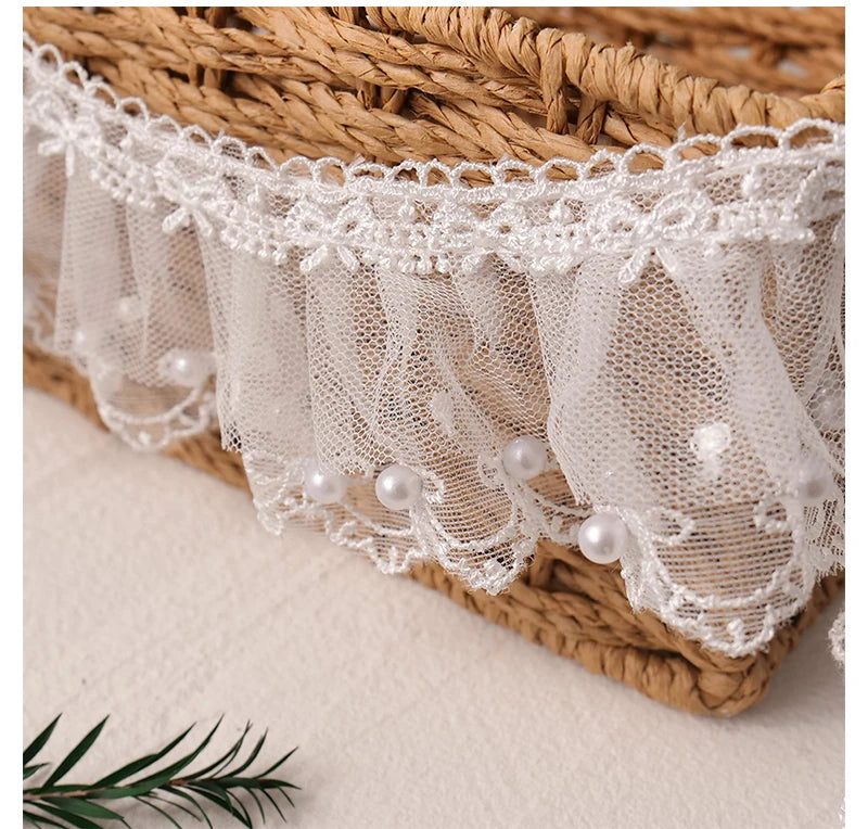 6CM Wide Modern Pleated Mesh Yarn Lace Trim Ribbon Dress Hair Accessories Boots Bag Pet DIY Crafts Supplies Decoration Fabric