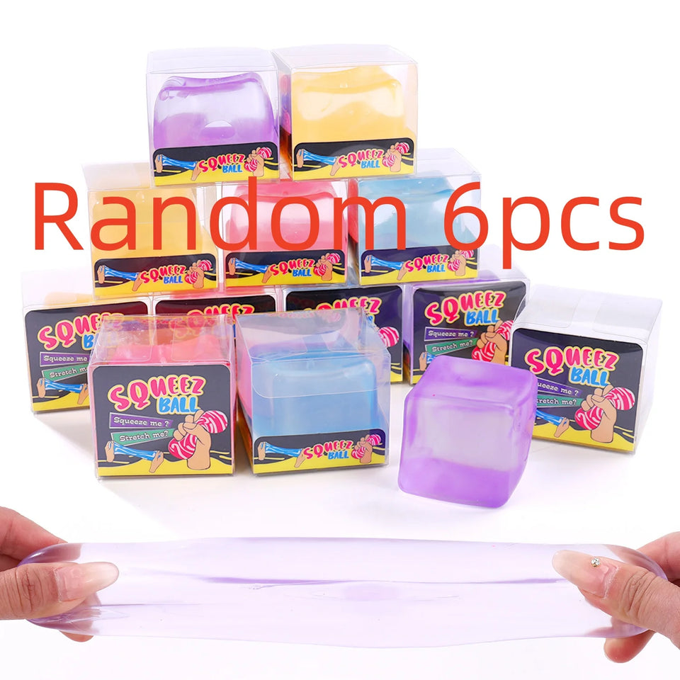 Ice Cube Shaped Square Stress Relief Ball Toy Squishy Squeeze Anxiety ADHD Stress Relief Sensory Adults Toys