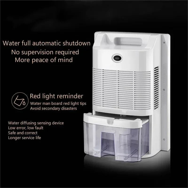 2 in 1 Dehumidifier and Air Purifier Moisture Absorber Household Mute Bedroom Basement Remote Control Timing External Water Pipe