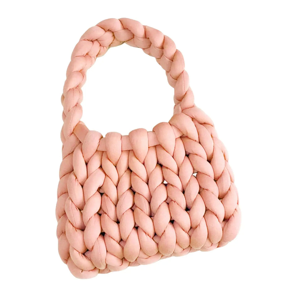 Women Crochet Bag Handbag Woven Chunky Shoulder Bag for Spring Summer,Women Shoulder Bag Handbag Beach Travel Underarm Bag