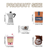 LOFCA 5pcs 3D Coffee Set Silicone Focal Beads For DIY Keychains Phone Charms Jewelry Crafting Jewelry accessories