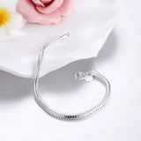 Hot new 925 Sterling Silver Bracelets for women men 4MM snake bone chain Wedding party Gifts high quality Fashion Jewelry Fine