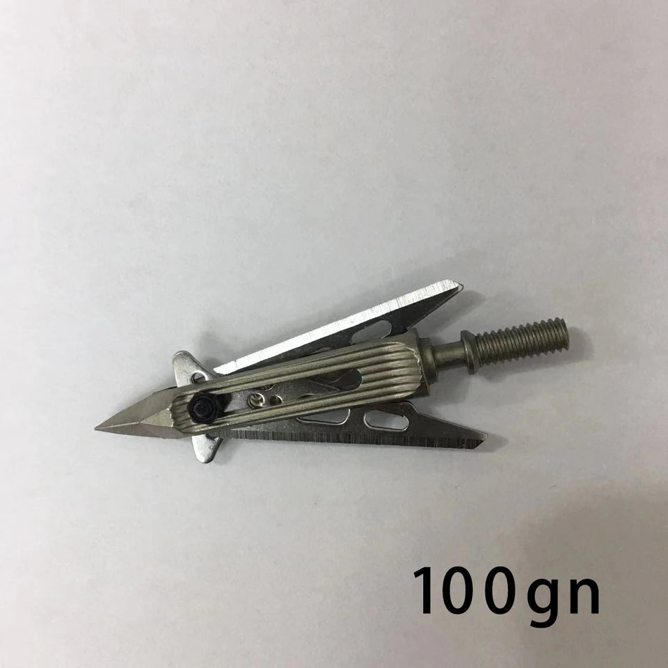 3pcs Hunting Broadhead 100gn-150gn ArrowHead Arrows Points for Compound Recurve Traditional Bow Crossbow Hunting Archery Outdoor