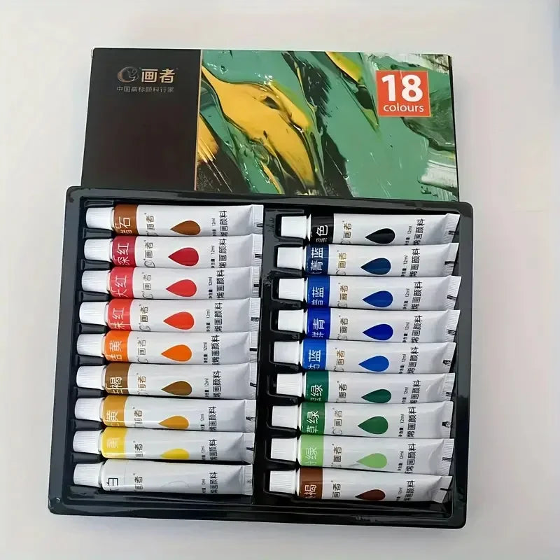 12/18/24/36 Colorful acrylic paint set, 12ml/0.42 oz, can be mixed for painting, doodling, DIY and artistic creation perfect hol