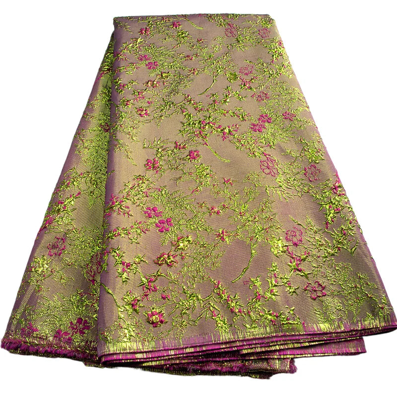High Quality French Brocade Jacquard Lace Fabric 2026 Nigerian African Organza Lace Fabric 5 Yards for Wedding Dress Sewing