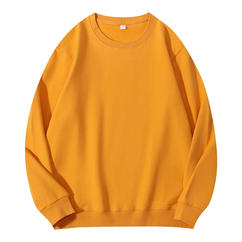 Autumn O-Neck Cotton Women's Sweatshirt Hoodies Basic Loose Casual Women Pullover Solid Sweatshirt Ladies Tops Factory Wholesale