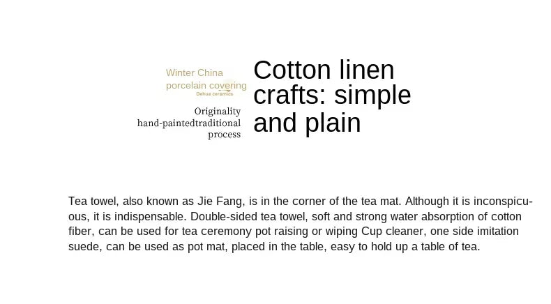 Water Absorption Tea Towel Tea Cloth Thickened Coffee Table Cloth Zen Teaware Towel Cotton Linen Rag Pad Tea Table Accessories