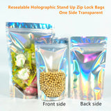 100pcs Silver Dumb Aluminum Foil Bags Heat Seal - Top Open Mylar Foil Bag Matte Surface Plastic Food Package Spices/Sauce Pouch