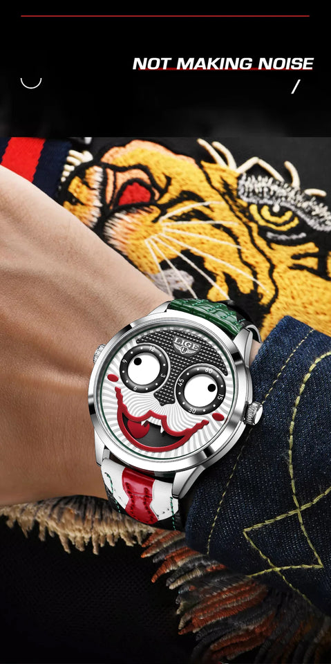 LIGE 2025 TOP Men's Watches Quartz Clown Dial Watches Unique Strange Fashion Cool Watch Waterproof watches for men reloj hommes