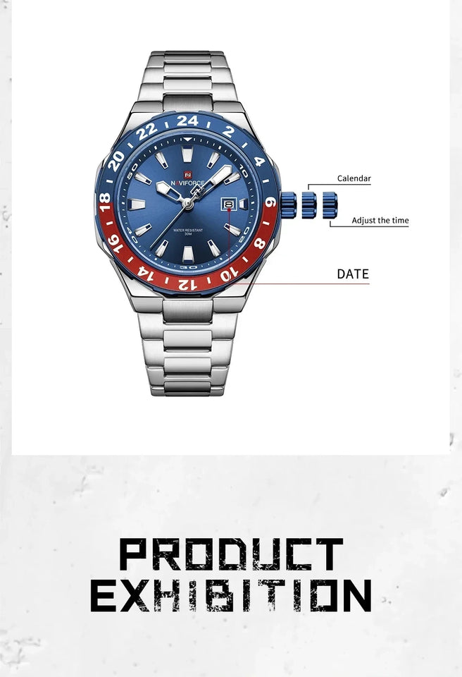 Naviforce 9249 High Quality Sports Casual Mens Watch Business Stainless Steel Quartz Wristwatches Male Clock Reloj Hombre