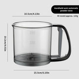HOMEFISH Kitchen Baking Cake Flour Sieve 40 Mesh Semi-automatic Filter Sieve Flour Sieve With Capacity Scale