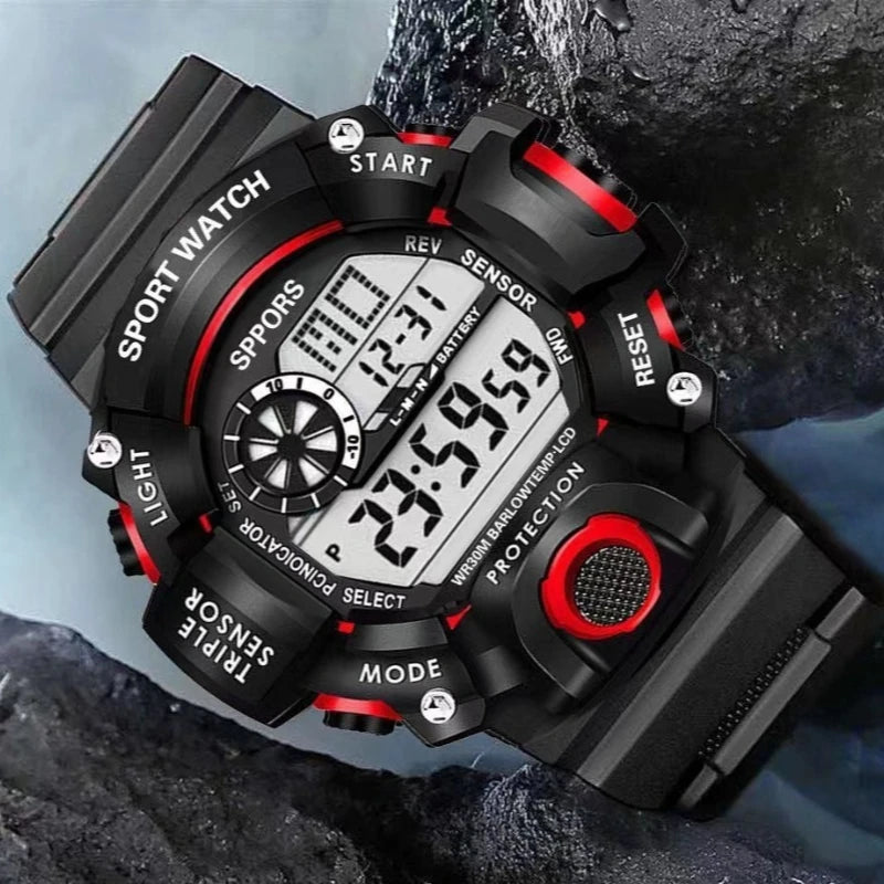 Electronic watch, stylish and simple outdoor large dial, multi-functional sports electronic watch