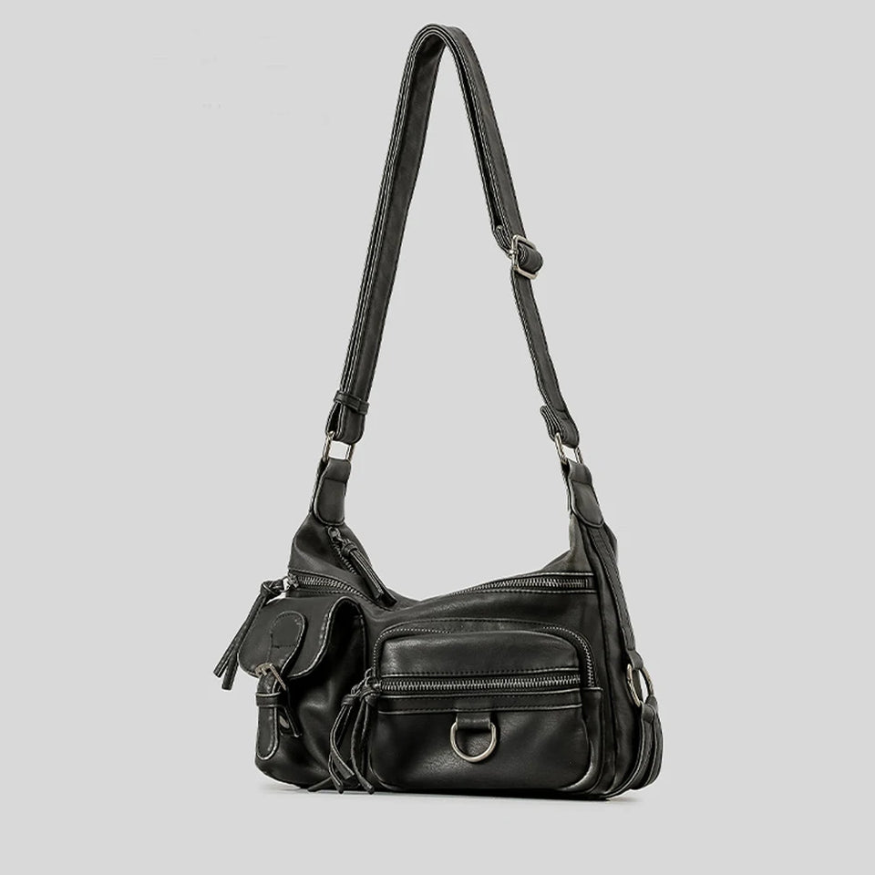 Annmouler Designer Women Shouler Bag Large Capacity Crossbody Bag Casual Soft Pu Leather Messenger Bag Multi-pocket Purses