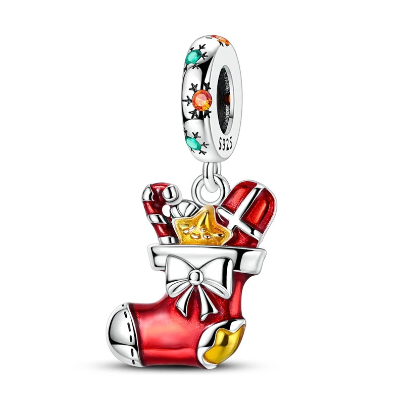 Red Series 925 Sterling Silver Koi Firecracker Dragon Heart Mushroom Coffee Machine Charm Fit DIY Bracelet Necklace Niche Gifts