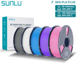 SUNLU Pla Plus 3D Filament 1.75mm Good Toughness Multicolor Neatly Wound PLA+ Filaments for FDM 3D Printing Materials 5KG