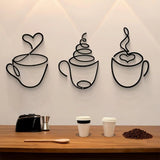 1/3pcs of Creative Coffee Wall Hangings, Coffee Shop Decorations, Interior Wall Decorations, Wall Hanging Iron Paintings
