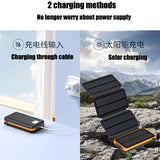 50000mAh Portable Solar Power Bank Fast Charging USB-C/USB-A for IOS Android Outdoor Large Capacity Charger