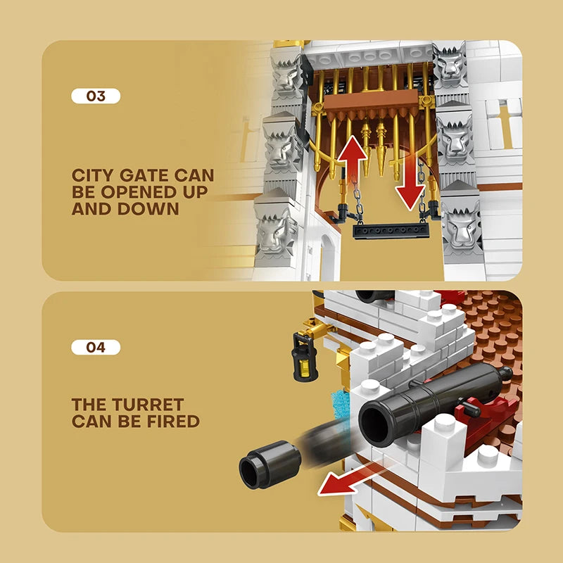 4168PCS Royal Bay Castle Building Blocks Medieval Vintage City Scape Construction Model Bricks Toys Creative Gifts for Children