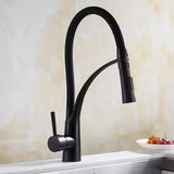 Matte Black Kitchen Sink Faucet Pull Down Swivel Spout Kitchen Sink Tap Deck Mounted Bathroom Hot and Cold Water Mixers