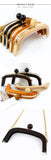1Pc 20.5cm Wood Purse Frame Wooden Bead Bag Handles Metal Screws Wallet Closure Clip Kiss Clasp DIY Handmade Bags Accessories