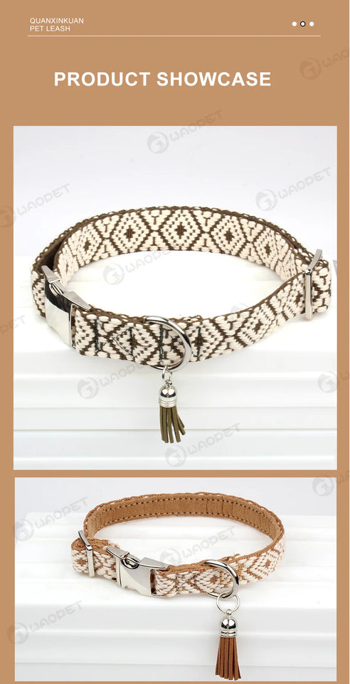 Bohemian Ethnic Style Pet Collars For Small Medium And Large Dogs Multi-colors Choose Adjustable Luxurious Trend New Arrivals