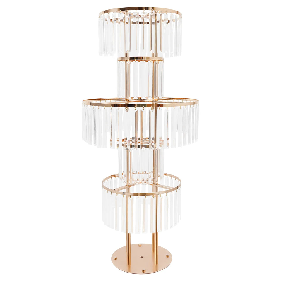 5 Tiers Gold/Silver Wedding Centerpieces Flower Stand Vase Centerpiece Acrylic Flower Stand with Hanging Acrylic
