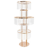 5 Tiers Gold/Silver Wedding Centerpieces Flower Stand Vase Centerpiece Acrylic Flower Stand with Hanging Acrylic