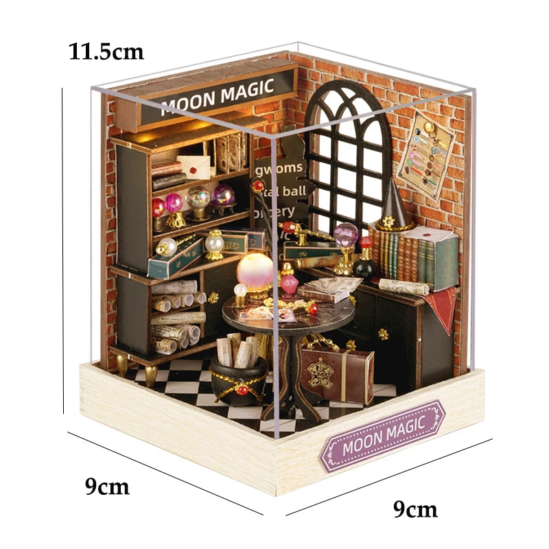 Coffee Shop Wooden Mini Doll House DIY Small House Kit Making And Assembling Room Models Toys For Kid Birthday Gifts Dollhouse