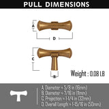 Goo-Ki Antique Brass Stainless Steel Cabinet Handles T Bar Knobs Modern Drawer Pulls for Kitchen Cabinet Hardware for Bedroom