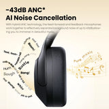 HAYLOU S30 Wireless Bluetooth 5.4 Headphones 43dB Adaptive Noise Cancelling Headsets 40mm Driver 80H Playtime Earphones
