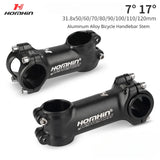 Homehin Adjustable Bicycle Handlebar Stem Ultralight 7/17 Degrees Bike Stems 31.8*45-120mm Positive Negative Vertical Handle