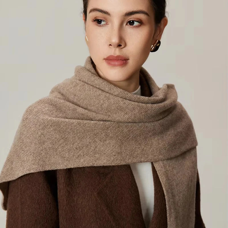 Korean Knitted Wool Triangle Scarf Solid Knitted Shawl Autumn Winter Scarf Women Neck Protection Neckerchief Triangle Scarf